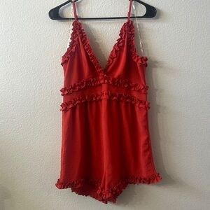 Rust colored lightweight romper. Size medium. EUC